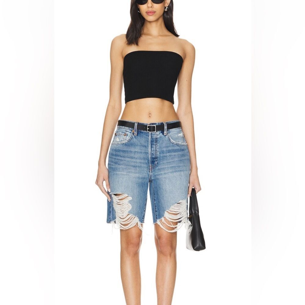 RE/DONE Loose Long Shorts in Minerva Destroy